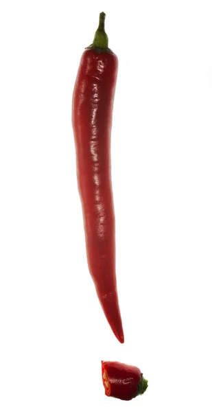 Felkiáltójel készült chili paprika — Stock Fotó