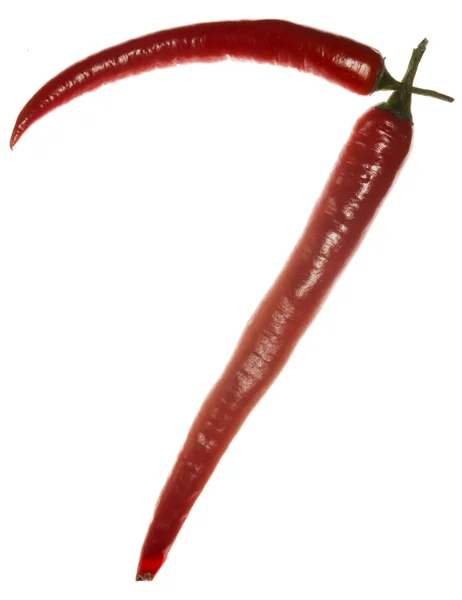 Number "7" made of chili peppers on white background — Stock Photo, Image