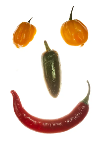 stock image Face made of hot chilli peppers