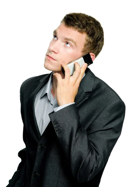 Portret młodego biznesmena na białym tle — Zdjęcie stockowe