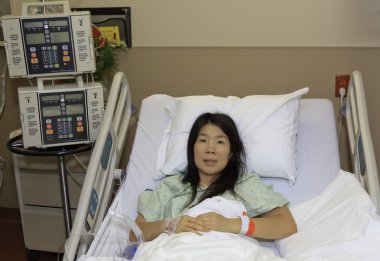 Asian Woman in Hospital clipart