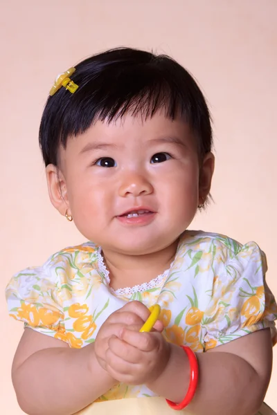 Ασιατικό κορίτσι χαριτωμένο μωρό Εικόνα Αρχείου