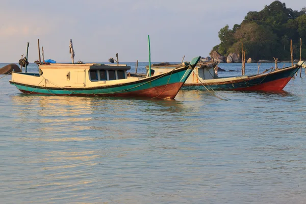 Belitung ostrov Indonésie rybářské lodě — Stock fotografie