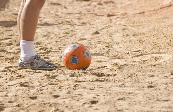 stock image Foot player in beach soccer