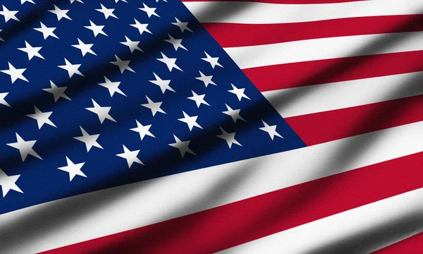 Närbild viftande flagga i USA — Stockfoto