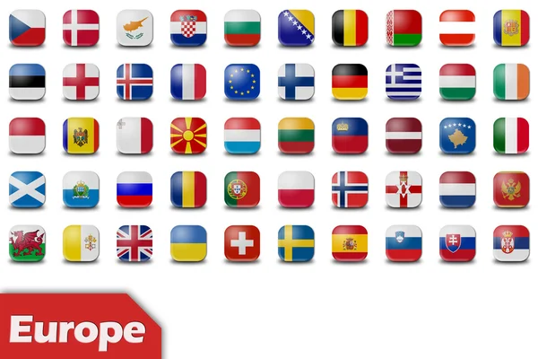 欧洲旗子按钮 — 图库照片