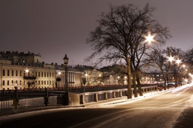 St. Petersburg, Fontanka river in the ice clipart