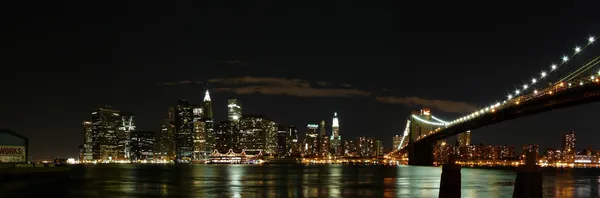 Brooklyn Brige bei Nacht Obraz Stockowy
