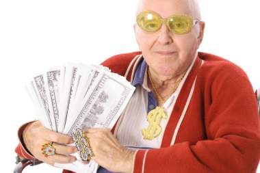 Shot of a pimpin grandpa clipart