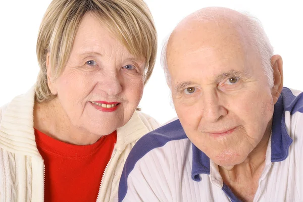 Aufnahme von Senioren zusammen isoliert auf weiß — Stockfoto