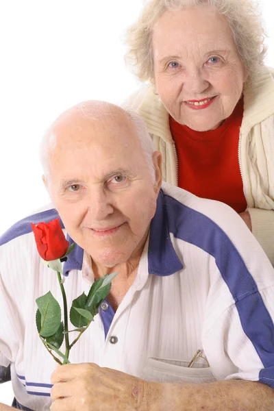 Bild på glada seniorer porträtt — Stockfoto