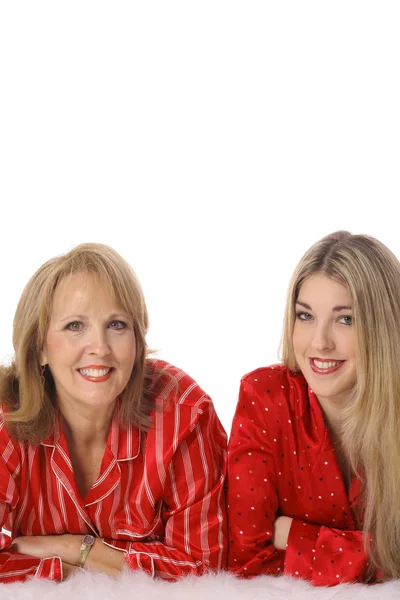 stock image Mother and daughter laying down vertical