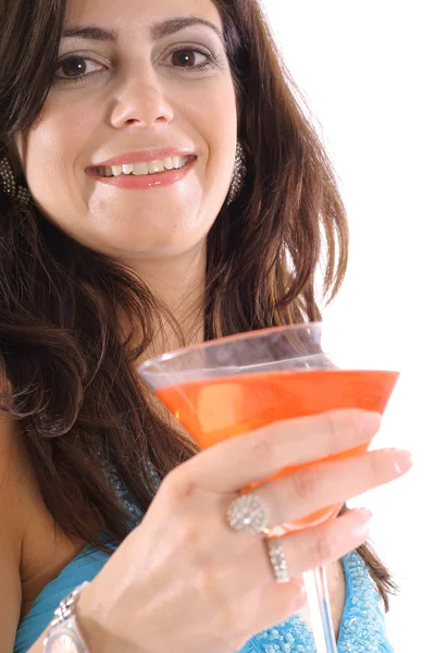 stock image Woman with cocktail side