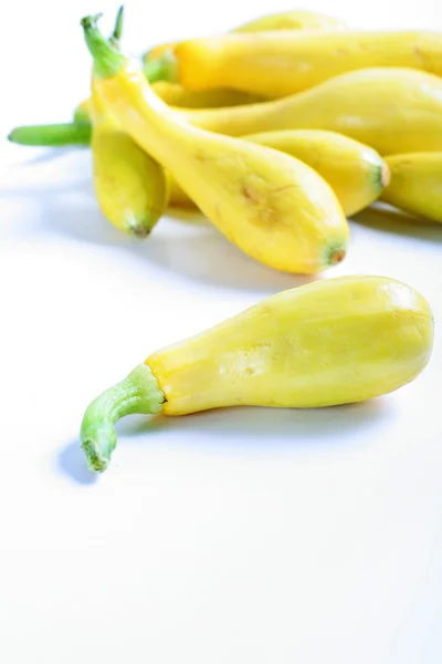 Świeży żółty squash z ogród pionowy — Zdjęcie stockowe