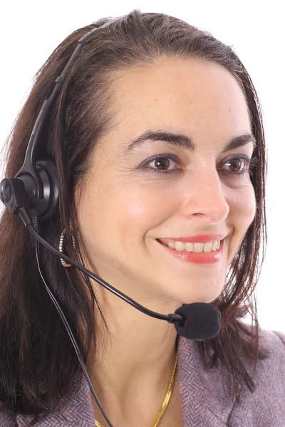 Brunette with headset — Stock Photo, Image
