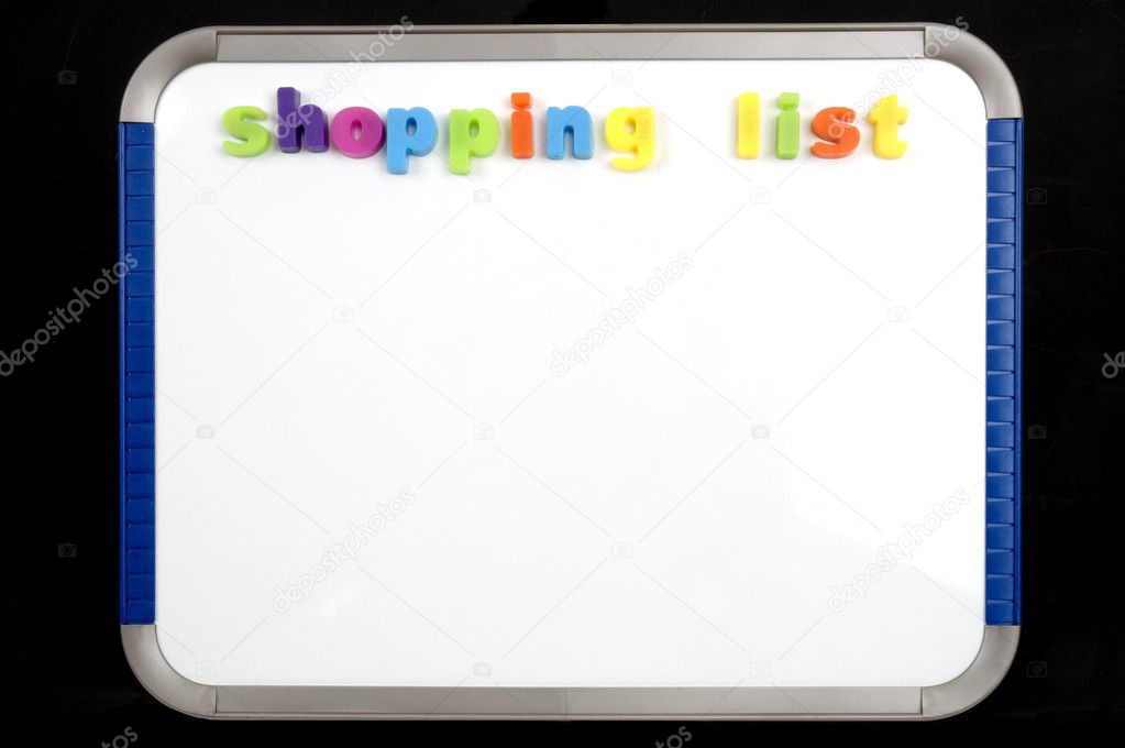 Magnetic Board with shopping list