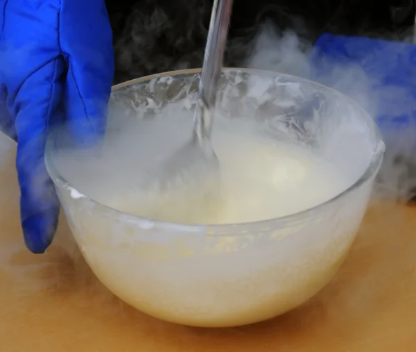 stock image Making Ice cream with Liquid Nitrogen