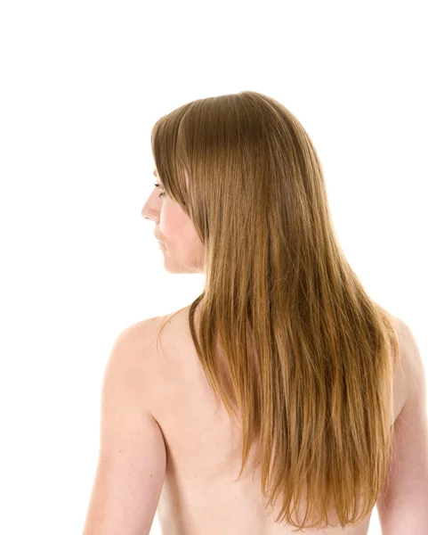 Achteraanzicht lange haren — Stockfoto