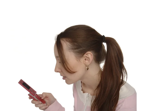 Pony tail mobile user — Stock Photo, Image