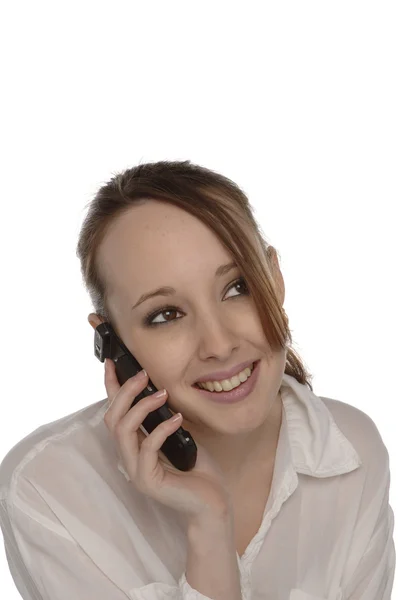 Young Woman Using Mobile Cell Phone — Stock Photo, Image