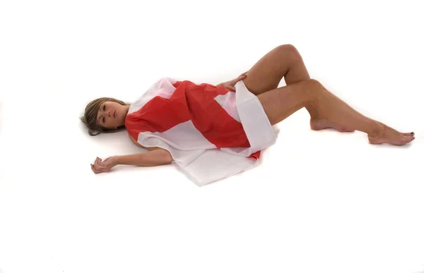 England Supporter Lying Down — Stock Photo, Image