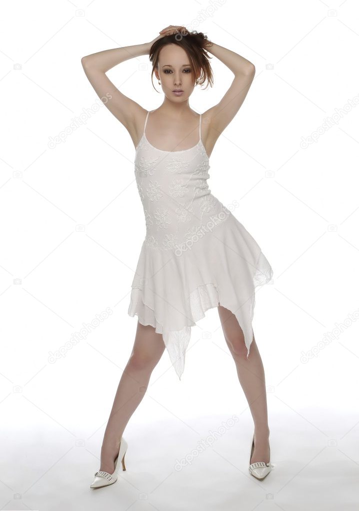 Woman in White Dress