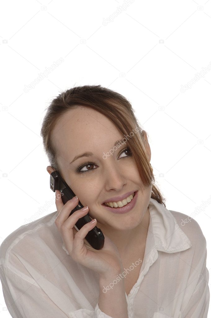 Young Woman Using Mobile Cell Phone