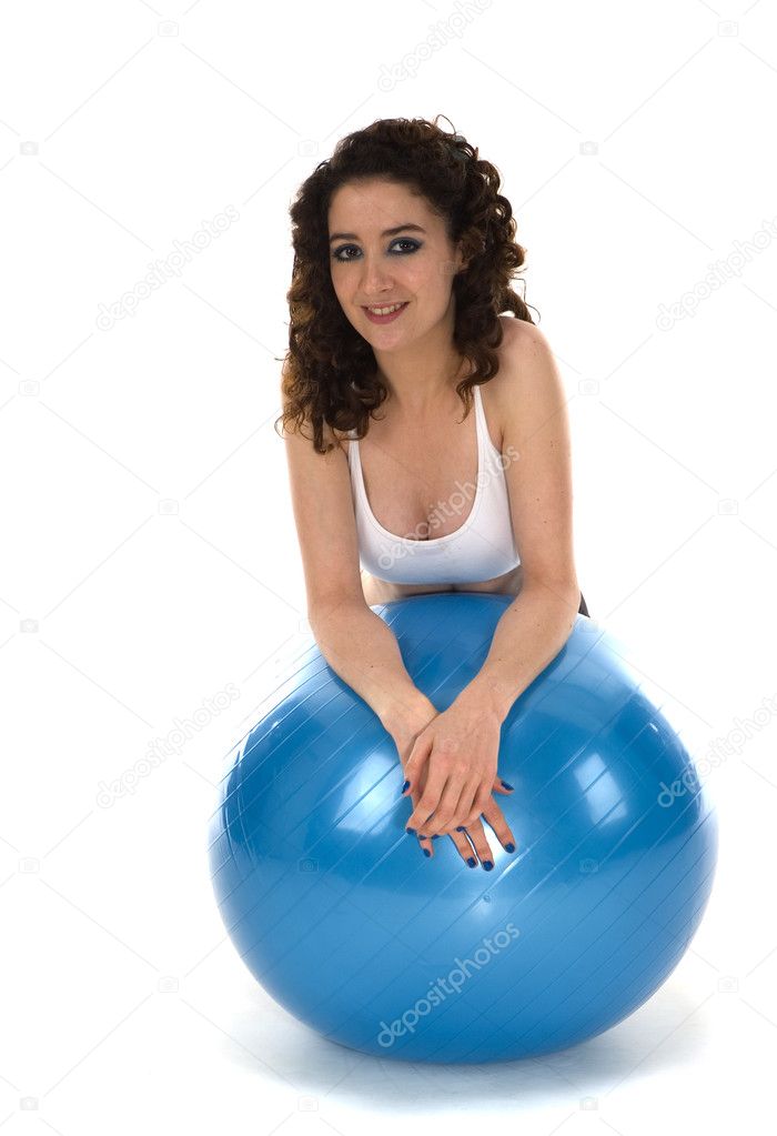 Young woman with Pilates Ball