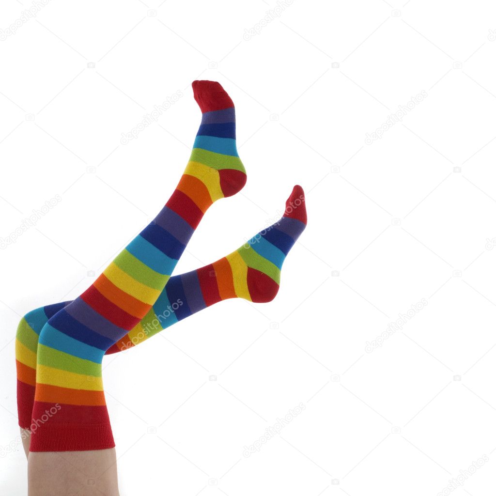 Stripy Rainbow Socks