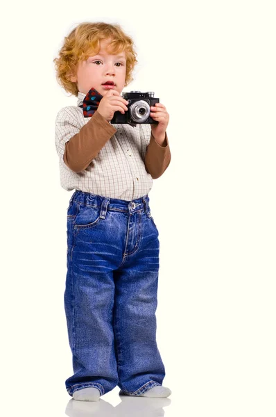 A fiatal fotós Stock Kép