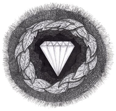 Diamond formed under pressure, with facets clipart