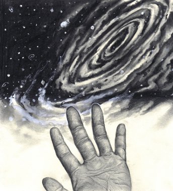Universe, hand, reaching for the stars clipart