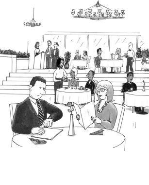in a Busy Restaurant clipart