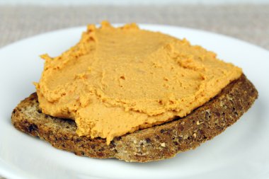 Red Pepper Hummus on Toast clipart