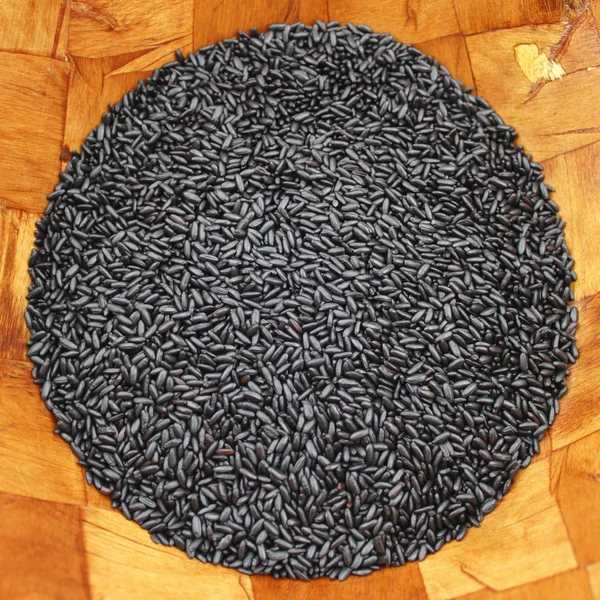 Zwarte paarse rijst ronde plein — Stockfoto