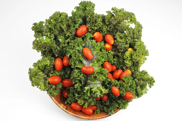 Red Kale, Cherry Tomatoes — Stock Photo, Image