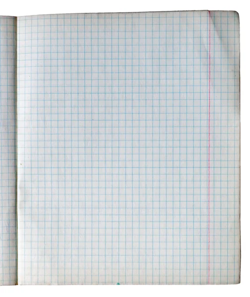Old checked copy book sheet — Stock Photo, Image