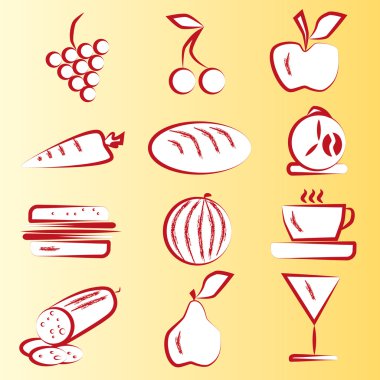 Red Food Icons Part 1 clipart