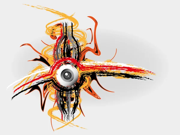 Grunge dantel içinde futuristik göz küresi — Stok Vektör