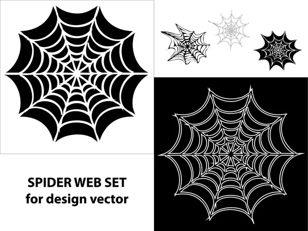 Spider web set icons for design — Stock Vector