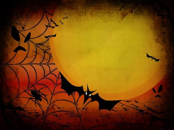 Grunge Cadılar Bayramı kartı veya arka planda turuncu ve kırmızı tasarım — Stok fotoğraf