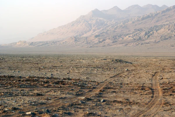 stock image Old road in desert, West China