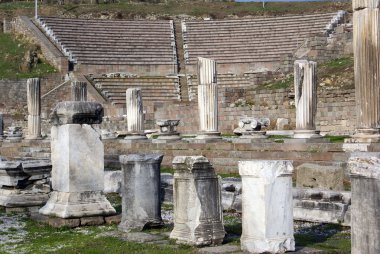 Theater and ruins in Asklepion clipart