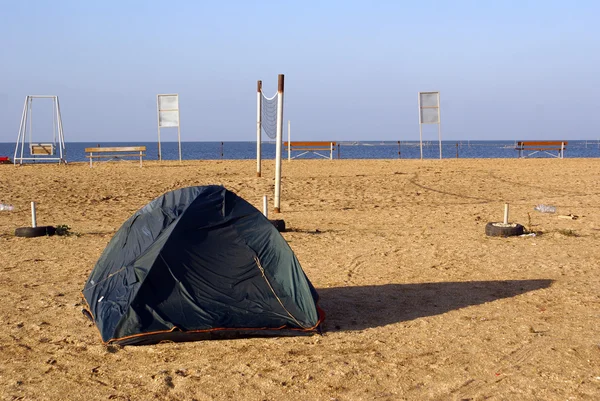 Camping på stranden — Stockfoto