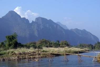 Bridge in Laos clipart