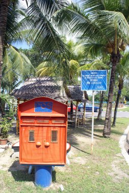 Mailbox and palm tree