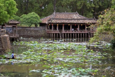 Pavilion and lake clipart