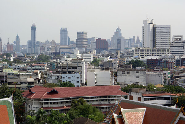Many buildings in Bangkok, Thailand