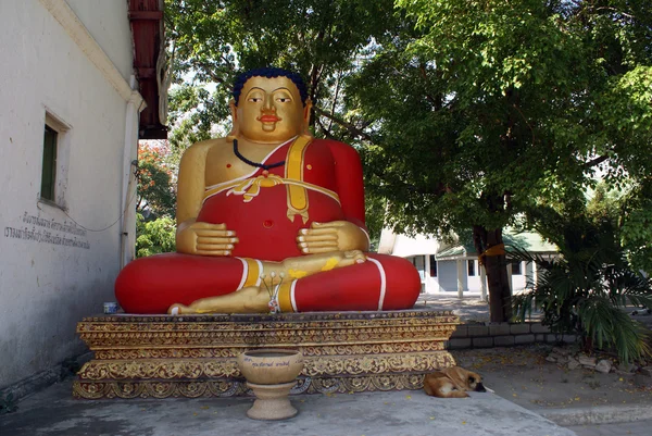 Buddha in Rot — Stockfoto
