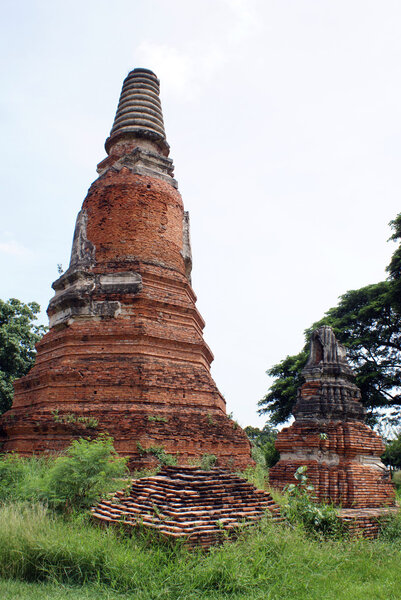 Two brick stupas